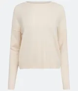 Buzo amarillo de algodón de punto, manga larga y sisa desplazada.