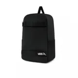 Mochila negra de estilo urbano con logo de Vans en la parte frontal.