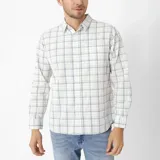 Camisa de hombre a cuadros, de manga larga, con bolsillo en el pecho.