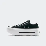 Zapatillas urbanas Converse All Star Lift Double Stack, color negro con plataforma blanca.