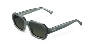 Lentes de sol con diseño rectangular y montura fina en color verde, con lentes polarizados que brindan protección UV400.