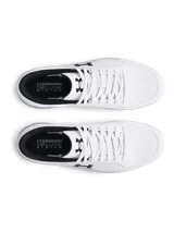 Championes urbanos Under Armour UA Official, color blanco con detalles en negro, capellada de cuero sintético y suela de goma.