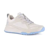 Championes deportivos Skechers Bobs Sport Squad 3 Star Flight, color beige con detalles en celeste. Capellada de malla y material sintético, plantilla Skechers Memory Foam y suela flexible con tracción.