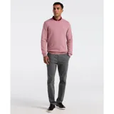 Buzo rosa de cuello redondo con logo de pingüino bordado en el pecho.