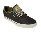Championes Etnies Jameson 2 Eco, color negro con detalles en amarillo mostaza y suela color crema.
