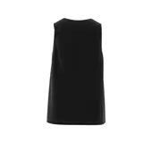 Musculosa deportiva negra de básquetbol Adidas, con logo blanco estampado en el pecho y tejido de malla transpirable.