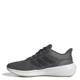 Championes Adidas Ultrabounce color gris oscuro con detalles en negro y blanco.