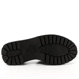 Sandalia de cuero negra con plataforma y suela track.