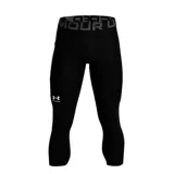 Calza deportiva Under Armour Heatgear Compression de hombre, color negro, corte capri y logo de la marca en la pierna izquierda.