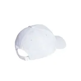 Gorro Adidas color blanco con logo de la marca bordado en negro en el frente.