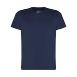 Camiseta blanca de algodón egipcio con elastano, de corte clásico y cuello redondo.