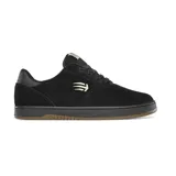 Championes de skate Etnies Joslin X Bones, color negro con logo lateral en blanco y suela marrón.