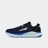 Championes de running Altra modelo Paradigm 8, color azul marino y negro, con detalles en azul eléctrico y suela blanca.
