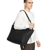 Bolso tote negro con logo Nike color bronce.