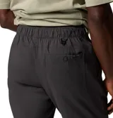 Pantalón de aventura para hombre color gris oscuro, de corte recto, con cintura elástica, cinturón integrado, bolsillos laterales y trasero con cierre a presión. Confeccionado en tejido de secado rápido con protección solar UPF 50 y tecnología Omni-Shield™ que repele la humedad y resiste las manchas.