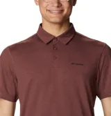Polo de hombre Columbia Tech Trail, color blanco, de manga corta, con logo bordado en el pecho. Confeccionada en tejido hidroabsorbente Omni-Wick™ con elastano.