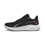 Championes Puma Skyrocket Lite de mujer, color negro con logo en color cobre y suela blanca.