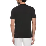 Remera negra de cuello redondo para hombre de Original Penguin, confeccionada en algodón orgánico suave y transpirable, con ajuste entallado y logo de Pete en formato adhesivo.