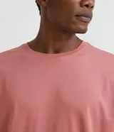 Remera de hombre color verde grisáceo, de manga corta y cuello redondo, confeccionada en algodón peruano.