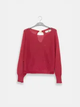 Sweater tejido en jersey con lurex, escote bote y detalle de tigre insignia de Polonio en la espalda.