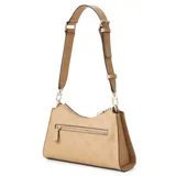 Cartera de hombro Guess modelo Cresidia, color beige con estampado del logo de la marca.