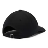 Gorra de béisbol negra marca Columbia, con logo bordado en blanco al frente y cierre ajustable en la parte posterior.