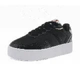 Zapatillas urbanas Topper Terre Print con plataforma, color negro con detalles florales en el talón y la lengüeta.