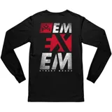 Remera negra de manga larga con logo Emexem estampado en el pecho. Corte clásico.