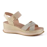 Sandalias negras de plataforma con taco corrido, tiras cruzadas con glitter y pulsera con hebilla en el tobillo.