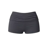 Short negro con cintura alta fruncida.