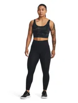 Calza deportiva negra de tiro alto, corte ajustado y largo hasta el tobillo.