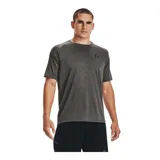 Remera deportiva Under Armour Tech 2.0 de hombre, color gris jaspeado con logo negro en el pecho.