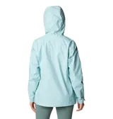 Campera impermeable Columbia Arcadia II, color celeste, para mujer. Confeccionada con tecnología Omni-Tech™ impermeable y transpirable, con costuras totalmente selladas. Capucha ajustable para tormentas, dobladillo ajustable con cordón y bolsillos con cremallera. Se puede guardar en el bolsillo.