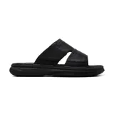 Sandalias casuales de hombre, color negro, con dos tiras anchas sobre el empeine.