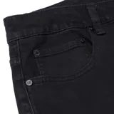 Pantalón de jean celeste de corte recto, con cinco bolsillos, confeccionado en algodón y poliéster con spandex.