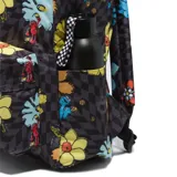 Mochila Vans Old Skool con estampado de flores, personajes de Sesame Street y damero.