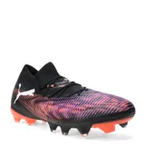 Championes de fútbol para hombre, modelo Future 8 Match FG/AG, en colores negro, gris y verde, con diseño ligero y suela para uso en césped.