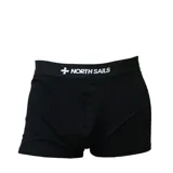 Pack de tres boxers de lino color negro con cintura elástica con logo de la marca en blanco.