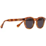 Lentes de sol con montura redonda color carey y lentes grises.