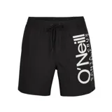 Short de baño negro con logo O'Neill estampado en blanco en la pierna derecha.