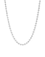 Cadena de eslabones estilo calabrote, color plateado.