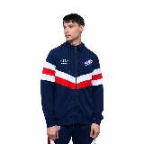Campera con capucha Umbro del Club Nacional de Football, color azul con detalles en blanco y rojo. Presenta cierre frontal completo, bolsillos laterales y logo del club en el pecho.