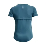 Remera deportiva Under Armour Streaker de mujer, color azul con logo en el ruedo.