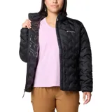 Campera Columbia Delta Ridge II color verde oliva, con cierre frontal, cuello alto y bolsillos laterales con cierre. Cuenta con tecnología Omni-Heat de revestimiento térmico reflectante, HeatSeal, Omni-Shield y plumón certificado por RDS.