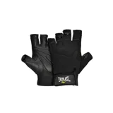 Guantes para pesas con diseño sin dedos, elaborados en material transpirable, con cierre de velcro para un ajuste seguro.