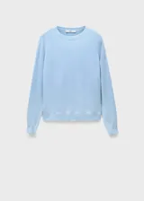 Sweater lila de cashmere con cuello redondo y mangas largas.