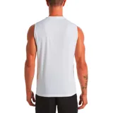 Musculosa deportiva Nike Essential blanca con logo negro en el pecho.