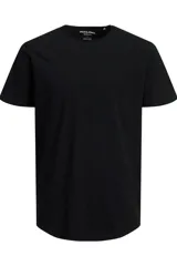 Camiseta de manga corta Jack & Jones Essentials, color negro, con cuello redondo y corte regular.