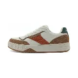 Championes urbanos Le Groupe, color blanco con detalles en marrón y naranja.