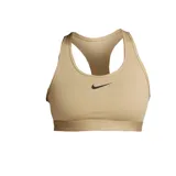 Sujetador deportivo Nike Swoosh color verde agua, de soporte medio, con almohadillas cosidas y tecnología Dri-FIT.